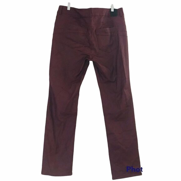 Tristan burgundy faux leather straight leg pants - Picture 4 of 4